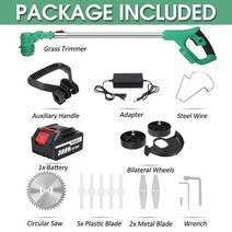 자주식 무선 잔디깍기 충전식예초기 15000mah 무선 전기 잔디 트리머 이중 휠 조정 가능한 잔디 깎는 기계 정원 가지 치기 커터 도구 + 2pcs makita 배터리, 유럽 ​​연합, 배터리 1개