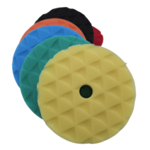 샤인메이트 6인치 블랙 다이아몬드 스펀지 폼 패드 자동차 광택 스폰지 차량 세차 유막제거, 옐로우, 1개