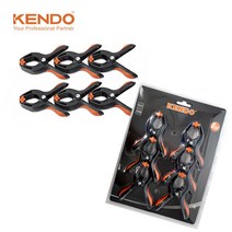 KENDO DIY 목공 고정 집게 4인치X6개 세트 40124CO 스프링 핸디 클램프