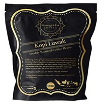 4.4 Ounce (Pack of １) Ground Shangri-La Coffee - Wild Kopi Luwak Coffee Ground Beans - Ethically S, 1