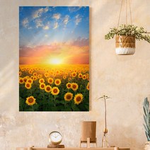아란아트 풍수인테리어 복을부르는 해바라기 그림 캔버스액자, 24.주홍하늘 해바라기