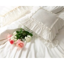 쇼파세트 프릴커버 40 x 40 프릴 커버 솜 프릴커버 50x50 레이스쿠션 프릴 솜포함 쇼파인테리어 방석 직사각 자수 커버, 스타일 3(화이트), 60X60CM