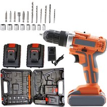 다쪼아M 21V 무선 전동 드라이버 충전 드릴 배터리2p 1세트, 오렌지, 1개