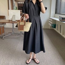 미쓰에버 자체제작원피스 여름 A라인 30대미시 하객 옷차림 블랙 원피스