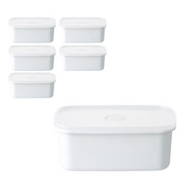 무인양품 MUJI 법랑 밀폐 보존 용기 심형 M 6p, 6개