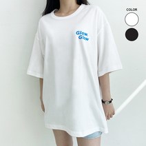 [글로우] 오버핏 크루넥 라운드 티셔츠_Double 반팔 티셔츠