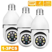 가정용 CCTV 베이비캠 홈카메라 스마트폰 전구 와이파이 모니터 자동 추적 실내 비디오, 3pcs 카메라 추가 32g