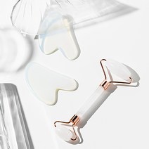 괄사 천연 로즈쿼츠 하트 마사지기 경락 림프순환 도구 페이스 롤러 안면 윤곽 승모근 붓기 제거 부종 다리 지압봉 마사지 리프팅, 하트 괄사, 1개