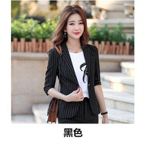 여친자켓 여름 스트라이프 정장 9부 팬츠 투피스