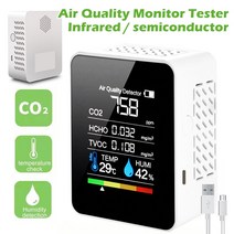 5인 1 디지털 이산화탄소 측정기 TVOC HCHO 온도 습도 대기질 모니터 검출기 대기오염 분석기, 한개옵션0