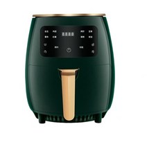 튀김기 가정 미니 소형 전기 튀김 1400w 4.5l 스마트 에어 프라이어 lcd 화면 조작 패널이있는 오일리스 쿠커 홈 대용량 다기능 건강 프라이, 초록, 영국