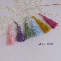 고리 면 태슬 솔리드 기본 수술 장식 부자재 7.5cm, 인디고