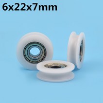 3d프린터타이밍밸트 6x22x7mm U 그루브 나일론 플라스틱 휠 베어링 POM 하드 1 개