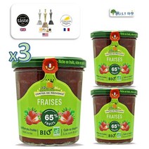 프로방스 유기농 수제 딸기 잼 스프레드 프랑스 과일 쨈, 350g, 3개