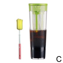 밀폐 콜드브루 아이스 커피 메이커 티 브루어 1100ml 에스프레소 메이커 탈착식 필터 내구성 플라스틱 콜, 04 green