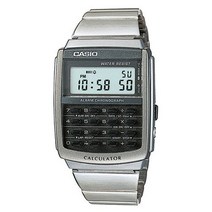 카시오 데이터뱅크 남녀공용 손목 전자 메탈 계산기 시계 CA-506-1