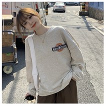 [시카고] 꾸안꾸룩 오버핏 넉넉한 맨투맨 기모원단안감 데일리 빈티지 여성용맨투맨 사이즈 55 / 66 / 77용
