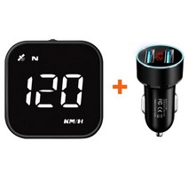 차량 속도계 hud 카플레이 모니터 gps 헤드 업 디스플레이 과속 경보 알림이있는 디지털 자동차 가제트 자동 전자 액세서리는 모든 자동차에 적합합니다., 화이트-충전기