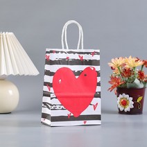 12pcs 사랑 심장 인쇄 웨딩 파티 선물 가방 게스트 선물 포장 발렌타인 데이 크래프트 종이 가방 도매 쇼핑 가방, 5