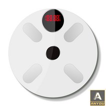 ANYOU 인바디체중계 빛 에너지 스마트 체중계 블루투스 체지방저울, 흰색
