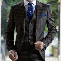 연미복 수트 캐주얼정장 오케스트라단복 다크 그레이 스트라이프 남성 정장 3 피스 Terno 슬림핏 포멀 오피스 웨딩 신랑 턱시도 연미코트 천