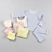 콩알옹알 파스텔 골지 실내복 1세-7세 아기 유아 아동 여아 남아 면 봄 간절기 랍바 내복 잠옷 내의