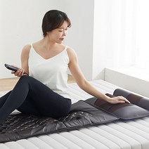 스마트 안마 매트 마사지 온열 전신 안마기 누워서하는 어깨 목 허리 침대 스트레칭매트, 전신마사지 브라운+발마사지기