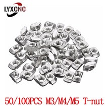 20/50/100pcs M3/M4/M5 * 10*6 20 시리즈 T 슬롯 너트 슬라이드 해머 드롭 고정 커넥터 알루미늄 압출 프로, M4, 10pcs