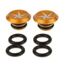 GHSHOP 4개의 와셔가 있는 1쌍의 자전거 바 엔드 플러그 핸들바 그립 엔드 캡 산악 자전거 BMX 로드 바이크 고정 기어, 약 2.9 cm, 알루미늄 합금, 금, 1개