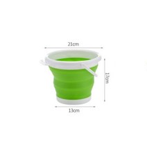 휴대용 양동이 접이식 둥근 실리콘 세탁 세차 야외 낚시 여행 캠프 가정용 보관 310L, Green 3L