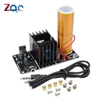 미니 음악 테슬라 코일 플라즈마 스피커 테슬라 아크 발생기 공진 무선 전송 dc 15v-24v 15w 스테레오 조립 완료, 없음