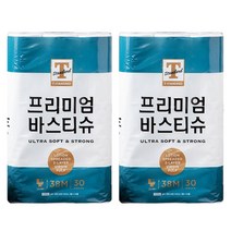 티 스탠다드 프리미엄 바스티슈 3겹 화장지 38m, 2팩, 30롤