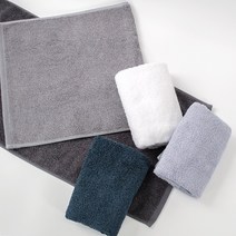 보카시 자수 타올 80x40cm 면 죽사 뱀부얀 230g 국산 수건 답례품, 청회색