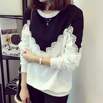 쉬블림로브 브이 레이스 라운드 긴팔 티셔츠_0739