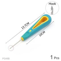 견고한 합금 강철 나무 손잡이 펀칭 테이퍼 송곳 공예 천 스크래치 후크 구멍 수리 도구 DIY 가죽 바느질, 02 Rubber awl hook