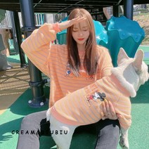 견주 기모 대형견 반려견주인커플옷 후리스 애완견 댕플룩 반려견 소형견 옷 개플룩, 메인-루즈프리-45.0-70.0kg 적합, 오렌지 컬러