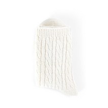 여성용 솔리드케이블 울 삭스 Ivory