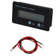 LCD 배터리 용량 계기 미터 12V / 24V / 36V / 48V 납 산성 배터리 상태 표시기 리튬 배터리 용량 테스터, 하나, 검정