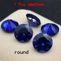 판매 3.2-3.7 Cts 탑 블루 사파이어 탄자나이트 6mm x 8mm 다양한 모양 컷 AAAA + VVS 루즈핏 보석, 03 round