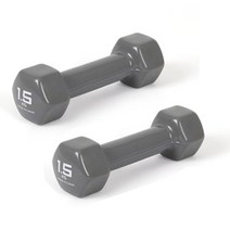끼리_PVC 육각 아령 0.5kg~3kg 무게선택 유해물질 안전테스트 통과, 1.5kg(그레이)_낱개2개