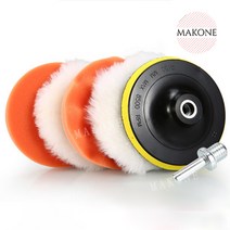 Makone 상표등록 자동차 폴리셔 광택기 스펀지 패드 세차 용품 광택 용품 m10 m14, 7 인치 M14 [전기 드릴 / M14 연마기에 적합] 6 종 세트개