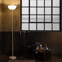 칼리아 화이트 LED 장스탠드 조명, LED벌브 8W(노란빛) 1개