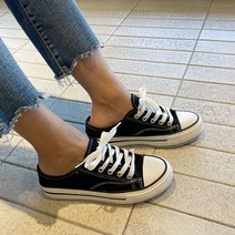 여성 통굽 뮬 스니커즈 캔버스 zn773