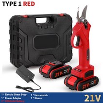 잘드는 충전 전지 가위 무선 전기 전정 가위 21 30 정원 도구 충전식 배터리, 01 TYPE 1 red_01 EU PLUG