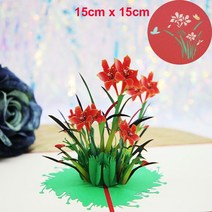 초대장 카드 3D 팝업 생일 축하 인사말 초대 카드 해피 어머니 아버지 날 사랑 엄마 아빠 장미 꽃 부활절, 22 orchid