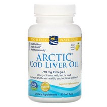 Nordic Naturals Arctic Cod Liver Oil Lemon 250 mg 90 Soft Gels