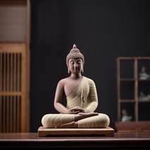 향 받침대 인센스 피우기 향꽂이 스틱홀더 인센스콘 백단향, 석가모니 옐로우(모래토기)+나무받침대
