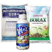 붕사 입상 물붕산 모음 배추 붕소 비료 고농도 1kg 복합비료 영양제 토양개량제 텃밭 주말농장 대유 비료, 붕사1kg