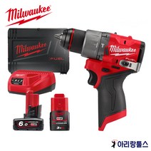 밀워키 최신형 M12 FPD2-632X M12 FUEL 해머드릴 드라이버 GEN3 6.0Ah 3.0Ah 배터리 2팩 충전기 케이스, 2개