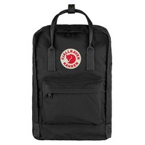 Fjallraven 여성용 Kanken 15인치 노트북 백팩 블랙 원 사이즈, Black
